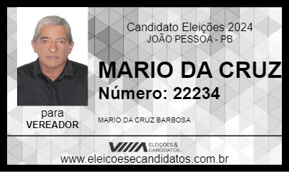 Candidato MARIO DA CRUZ 2024 - JOÃO PESSOA - Eleições