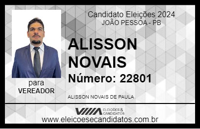 Candidato ALISSON NOVAIS 2024 - JOÃO PESSOA - Eleições