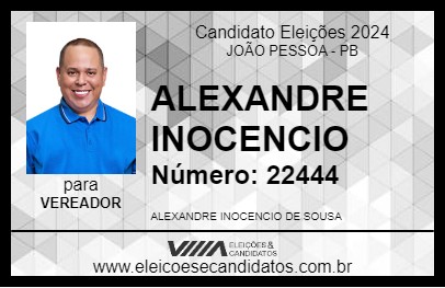 Candidato ALEXANDRE INOCENCIO 2024 - JOÃO PESSOA - Eleições