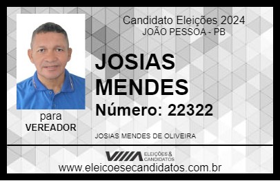 Candidato JOSIAS MENDES 2024 - JOÃO PESSOA - Eleições