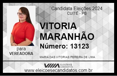 Candidato VITORIA MARANHÃO 2024 - CUITÉ - Eleições