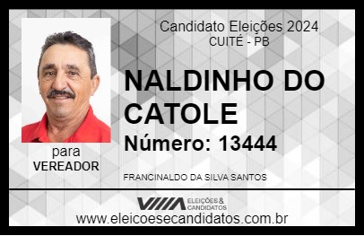 Candidato NALDINHO DO CATOLE 2024 - CUITÉ - Eleições