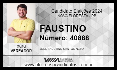 Candidato FAUSTINO 2024 - NOVA FLORESTA - Eleições