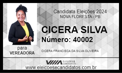 Candidato CICERA SILVA 2024 - NOVA FLORESTA - Eleições