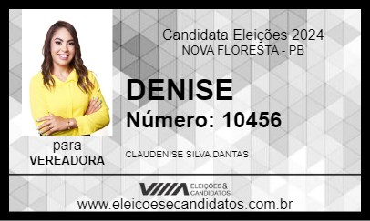 Candidato DENISE 2024 - NOVA FLORESTA - Eleições