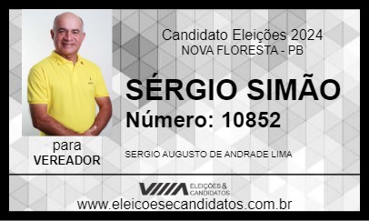 Candidato SÉRGIO SIMÃO 2024 - NOVA FLORESTA - Eleições