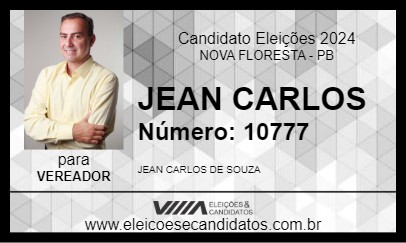 Candidato JEAN CARLOS 2024 - NOVA FLORESTA - Eleições