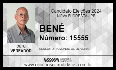 Candidato BENÉ 2024 - NOVA FLORESTA - Eleições