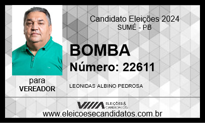 Candidato BOMBA 2024 - SUMÉ - Eleições