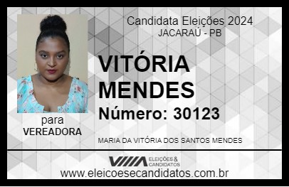 Candidato VITÓRIA MENDES 2024 - JACARAÚ - Eleições