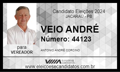 Candidato VEIO ANDRÉ 2024 - JACARAÚ - Eleições