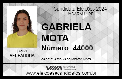 Candidato GABRIELA MOTA 2024 - JACARAÚ - Eleições