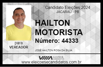 Candidato HAILTON MOTORISTA 2024 - JACARAÚ - Eleições