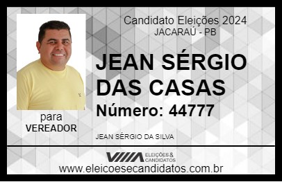 Candidato JEAN SÉRGIO DAS CASAS 2024 - JACARAÚ - Eleições