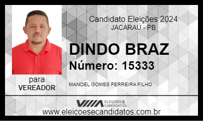 Candidato DINDO BRAZ 2024 - JACARAÚ - Eleições