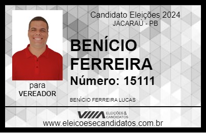 Candidato BENÍCIO FERREIRA 2024 - JACARAÚ - Eleições