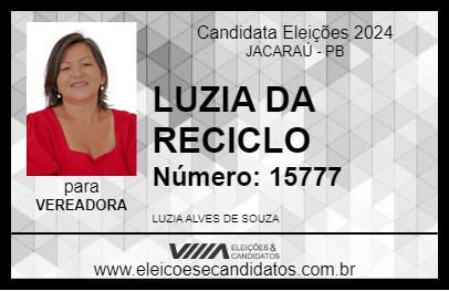 Candidato LUZIA DA RECICLO 2024 - JACARAÚ - Eleições