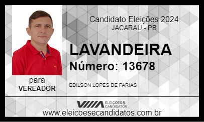 Candidato LAVANDEIRA 2024 - JACARAÚ - Eleições