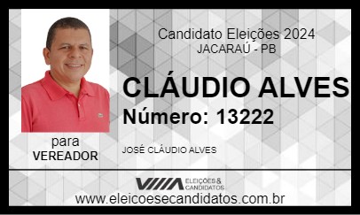 Candidato CLÁUDIO ALVES 2024 - JACARAÚ - Eleições