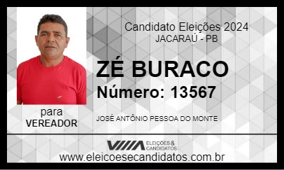 Candidato ZÉ BURACO 2024 - JACARAÚ - Eleições