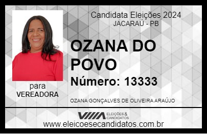 Candidato OZANA DO POVO 2024 - JACARAÚ - Eleições