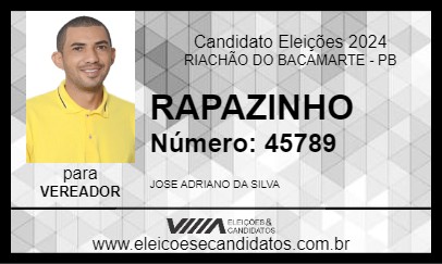 Candidato RAPAZINHO 2024 - RIACHÃO DO BACAMARTE - Eleições