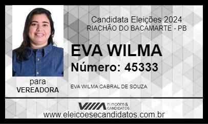 Candidato EVA WILMA 2024 - RIACHÃO DO BACAMARTE - Eleições