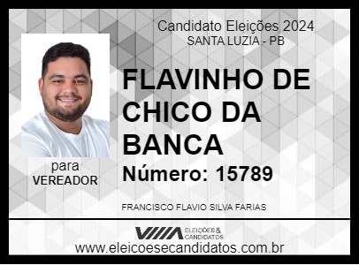 Candidato FLAVINHO DE CHICO DA BANCA 2024 - SANTA LUZIA - Eleições