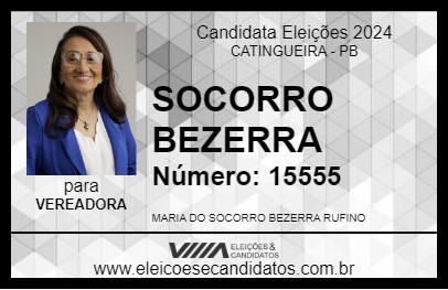 Candidato SOCORRO BEZERRA 2024 - CATINGUEIRA - Eleições