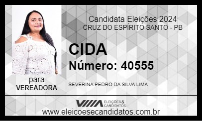 Candidato CIDA 2024 - CRUZ DO ESPÍRITO SANTO - Eleições