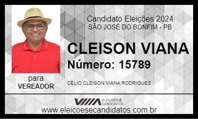 Candidato CLEISON VIANA 2024 - SÃO JOSÉ DO BONFIM - Eleições