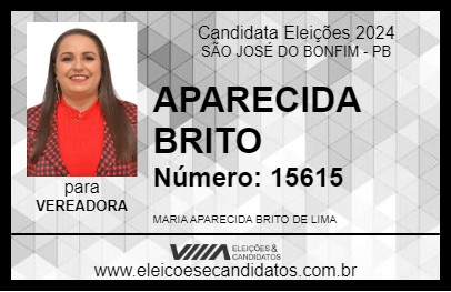 Candidato APARECIDA BRITO 2024 - SÃO JOSÉ DO BONFIM - Eleições