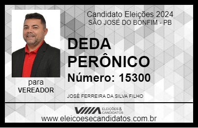 Candidato DEDA PERÔNICO 2024 - SÃO JOSÉ DO BONFIM - Eleições