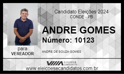 Candidato ANDRE GOMES 2024 - CONDE - Eleições