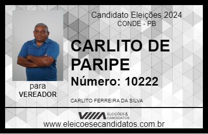 Candidato CARLITO DE PARIPE 2024 - CONDE - Eleições