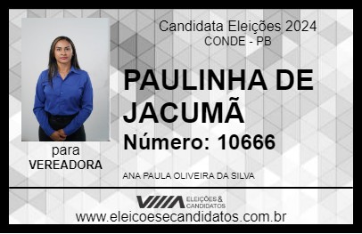 Candidato PAULINHA DE JACUMÃ 2024 - CONDE - Eleições