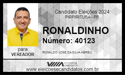 Candidato RONALDINHO 2024 - PIRPIRITUBA - Eleições