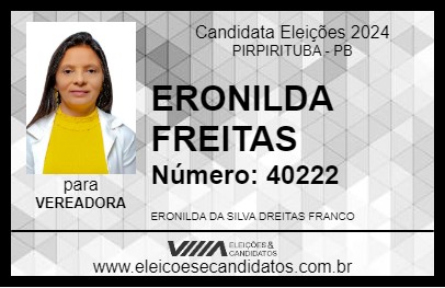 Candidato NILDA DE BEIJA 2024 - PIRPIRITUBA - Eleições