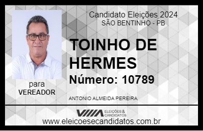 Candidato TOINHO DE HERMES 2024 - SÃO BENTINHO - Eleições