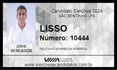 Candidato LISSO 2024 - SÃO BENTINHO - Eleições