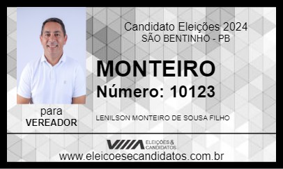 Candidato MONTEIRO 2024 - SÃO BENTINHO - Eleições