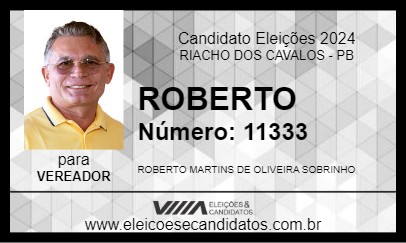 Candidato ROBERTO 2024 - RIACHO DOS CAVALOS - Eleições