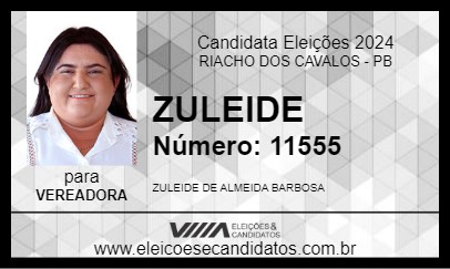 Candidato ZULEIDE 2024 - RIACHO DOS CAVALOS - Eleições