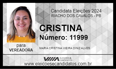 Candidato CRISTINA 2024 - RIACHO DOS CAVALOS - Eleições