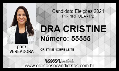 Candidato DRA CRISTINE 2024 - PIRPIRITUBA - Eleições