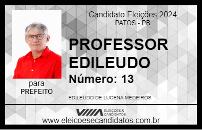 Candidato PROFESSOR EDILEUDO 2024 - PATOS - Eleições