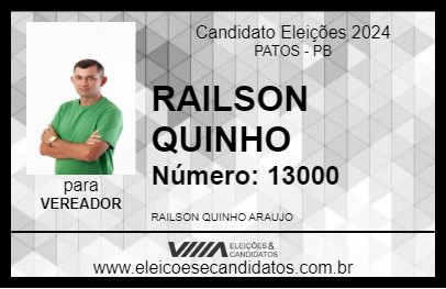 Candidato RAILSON QUINHO 2024 - PATOS - Eleições