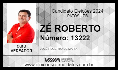 Candidato ZÉ ROBERTO 2024 - PATOS - Eleições