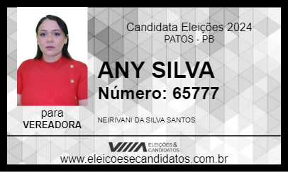 Candidato ANY SILVA 2024 - PATOS - Eleições