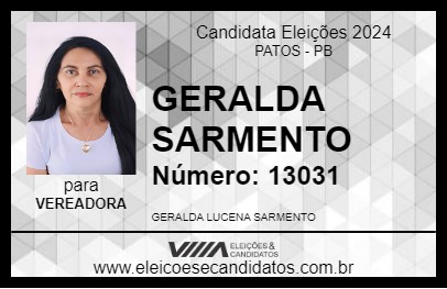 Candidato GERALDA SARMENTO 2024 - PATOS - Eleições